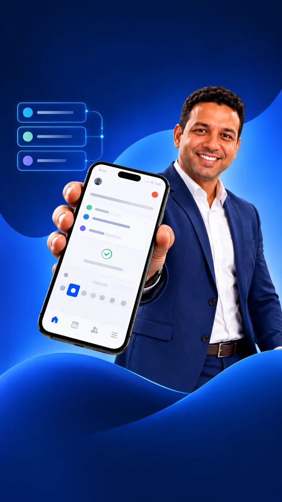 Rodrigo Silva segurando o celular